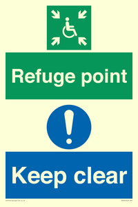 SD964: refuge point keep clear - disability safety sign