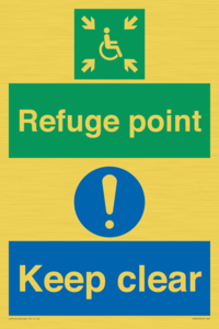 SD964: refuge point keep clear - disability safety sign