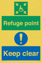 SD964: refuge point keep clear - disability safety sign