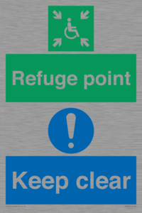 SD964: refuge point keep clear - disability safety sign