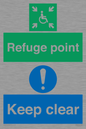 SD964: refuge point keep clear - disability safety sign