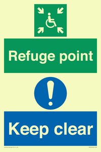 SD964: refuge point keep clear - disability safety sign
