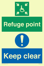 SD964: refuge point keep clear - disability safety sign