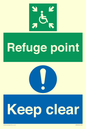 SD964: refuge point keep clear - disability safety sign