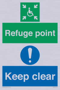 SD964: refuge point keep clear - disability safety sign