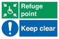 SD964: refuge point keep clear - disability safety sign