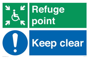 SD964: refuge point keep clear - disability safety sign
