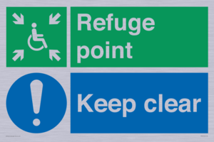 SD964: refuge point keep clear - disability safety sign