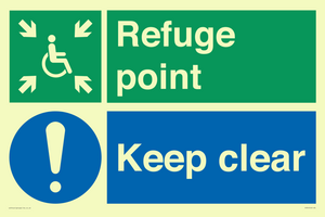 SD964: refuge point keep clear - disability safety sign