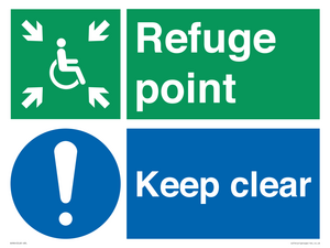 SD964: refuge point keep clear - disability safety sign