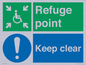 SD964: refuge point keep clear - disability safety sign