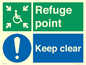 SD964: refuge point keep clear - disability safety sign
