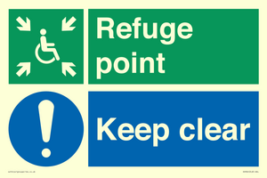 SD964: refuge point keep clear - disability safety sign