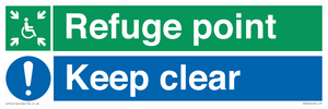 SD964: refuge point keep clear - disability safety sign