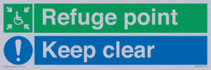 SD964: refuge point keep clear - disability safety sign