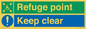 SD964: refuge point keep clear - disability safety sign