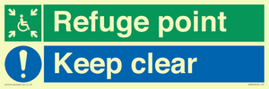 SD964: refuge point keep clear - disability safety sign
