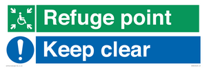 SD964: refuge point keep clear - disability safety sign