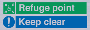 SD964: refuge point keep clear - disability safety sign