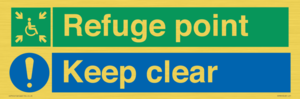 SD964: refuge point keep clear - disability safety sign