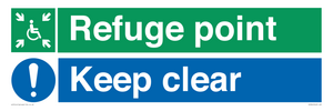 SD964: refuge point keep clear - disability safety sign