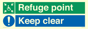 SD964: refuge point keep clear - disability safety sign