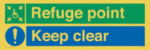 SD964: refuge point keep clear - disability safety sign