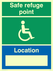 SD965: safe refuge point location - disability safety sign