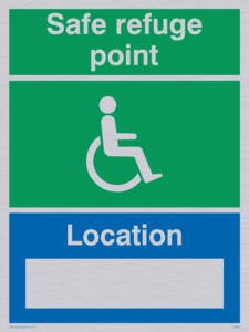 SD965: safe refuge point location - disability safety sign