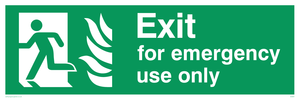 SG691: exit for emergency use only - safety sign
