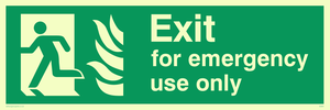 SG691: exit for emergency use only - safety sign