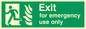 SG691: exit for emergency use only - safety sign