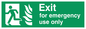SG691: exit for emergency use only - safety sign