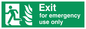 SG691: exit for emergency use only - safety sign