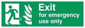 SG691: exit for emergency use only - safety sign