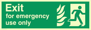 SG693: exit for emergency use only - safety sign