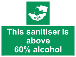 SH6244: This sanitiser is above 60% alcohol