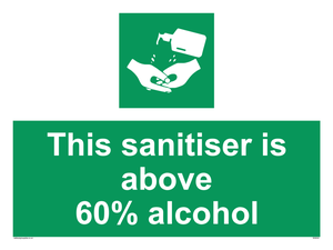 SH6244: This sanitiser is above 60% alcohol