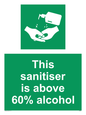 SH6244: This sanitiser is above 60% alcohol