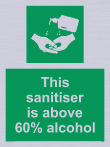 SH6244: This sanitiser is above 60% alcohol