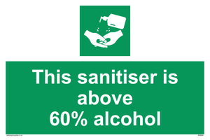 SH6244: This sanitiser is above 60% alcohol
