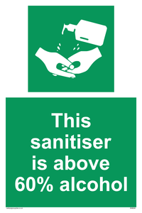 SH6244: This sanitiser is above 60% alcohol