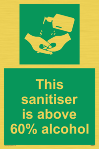 SH6244: This sanitiser is above 60% alcohol