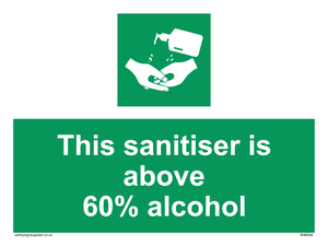 SH6244: This sanitiser is above 60% alcohol