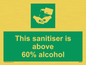 SH6244: This sanitiser is above 60% alcohol