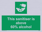 SH6244: This sanitiser is above 60% alcohol