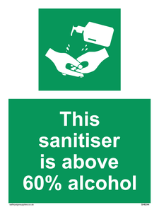 SH6244: This sanitiser is above 60% alcohol