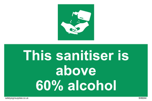 SH6244: This sanitiser is above 60% alcohol