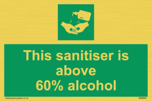 SH6244: This sanitiser is above 60% alcohol