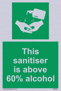SH6244: This sanitiser is above 60% alcohol
